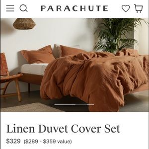 Parachute queen linen duvet cover and shams